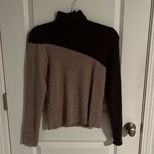 Brown Monochrome Turtleneck Sweater